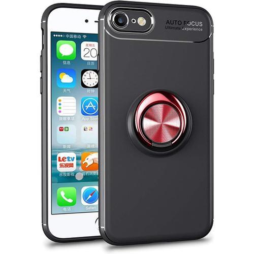 Coque Iphone 6s,Coque Iphone 6 Etui Giratoire 360 Degrés, Support Bague ,Tpu Silicone Gel Couverture Travailler Avec Magnetic Car Mount Pour Iphone 6s /6 Rouge Bague&noir