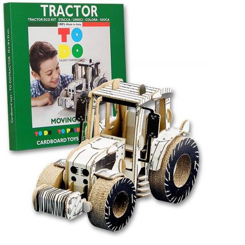 Tracteur En Kit Carton À Colorier Et À Monter Sans Colle - 121 Pièces - 33 X 18 X 23 Cm Todo