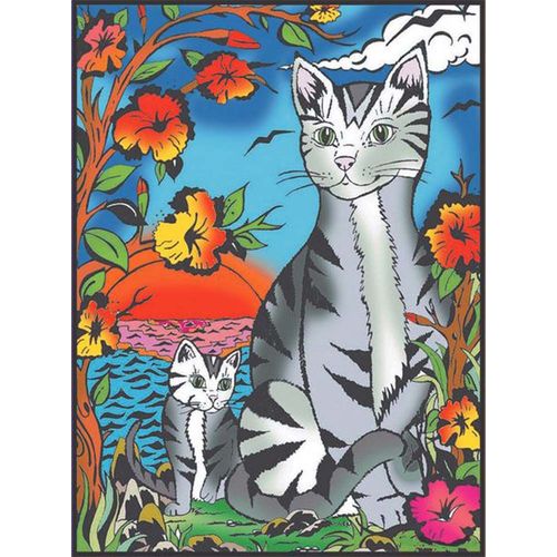 Chats Égyptiens - 12 Feutres Inclus - 37 X 28 Cm - À Colorier Colorvelvet