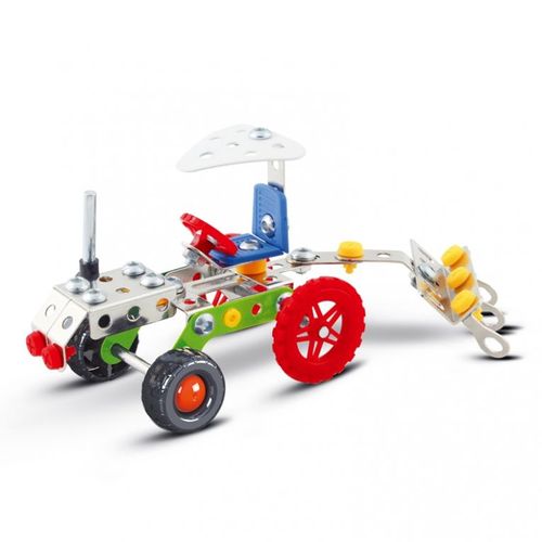 Tracteur À Construire - 14,5 X 5,5 X 7,5 Cm - 86 Pièces Outils Inclus Iron Commander