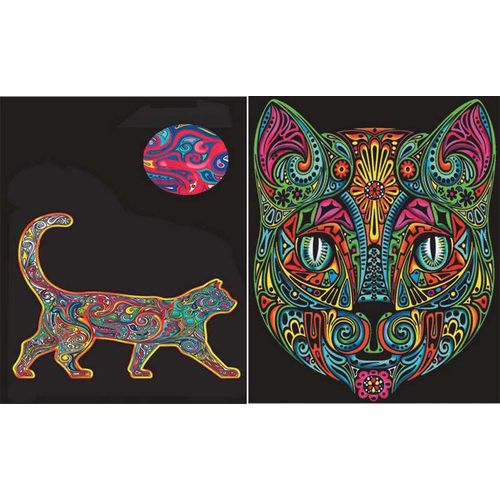 Chat - Pochette A4 - 12 Feutres Inclus - 36 X 26 X 1,8 Cm - À Colorier Colorvelvet