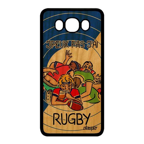 Coque Samsung J7 2016 Bois Silicone J'peux Pas J'ai Rugby Souple Sport De Samsung Galaxy J7 2016