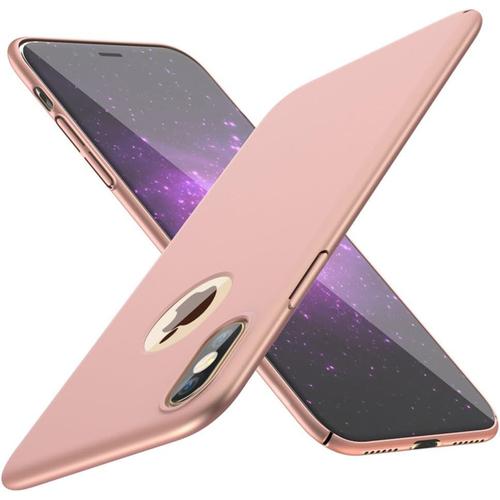 Coque Iphone X X Love Série Ultra Fine Matte Case, Anti-Rayures Protection Rigide Cover Simple Élégant Extra Slim Mince Housse Étui Pour Apple Iphone X 2017 Or Rose Lisse