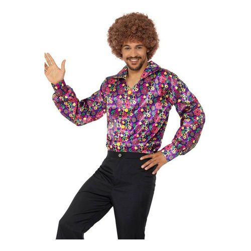 Chemise Hippie Avec Fleurs Pour Homme (Taille L)