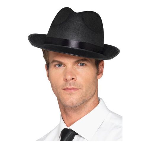 Chapeau De Gangster Noir (Taille Unique Adulte)