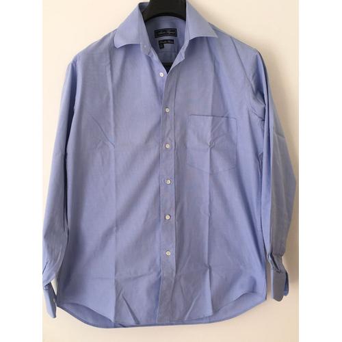 Chemise Alain Figaret Homme Taille 39 Double Retours Bleu Clair