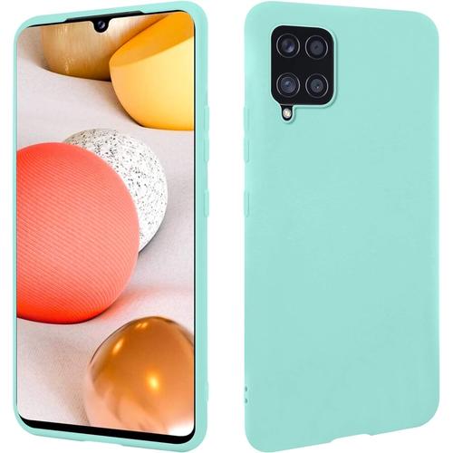 Coque Turquoise Compatible Avec Samsung Galaxy A42 5g Étui En Silicone Tpu De Qualité Supérieure Résistant Aux Rayures Et Aux Chocs Surface Mate Mince Housse De Protection