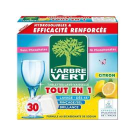 L'arbre vert Tablettes Lave vaiselle tout en 1 Citron - 30 doses - 547.5g