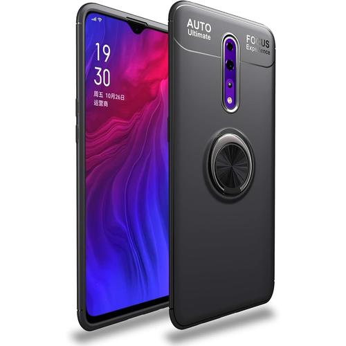 Coque Pour Oppo Reno Z Avec Support Anneau Doux Slim Fit Housse En Silicone Coque Anti Empreintes Digitales Ultra Mince Compatible Avec Support Téléphone Voiture Magnétique