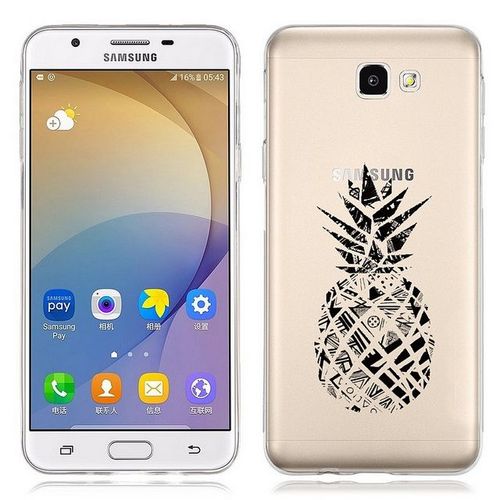 Coque Galaxy A5 2016 Ananas Geometrique Noir Transparente