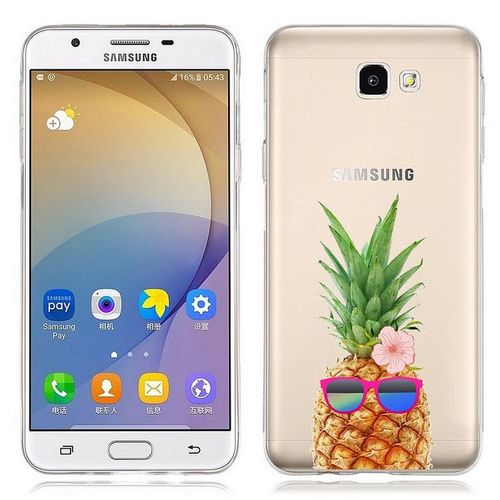 Coque Galaxy A5 2016 Ananas Lunettes Tropical Fleur Transparente