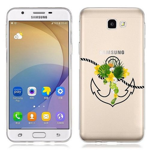 Coque Galaxy A5 2016 Ancre Fleur Tropical Transparente