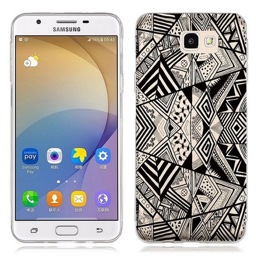 Coque Galaxy A5 2016 Geometrique Noir Transparente
