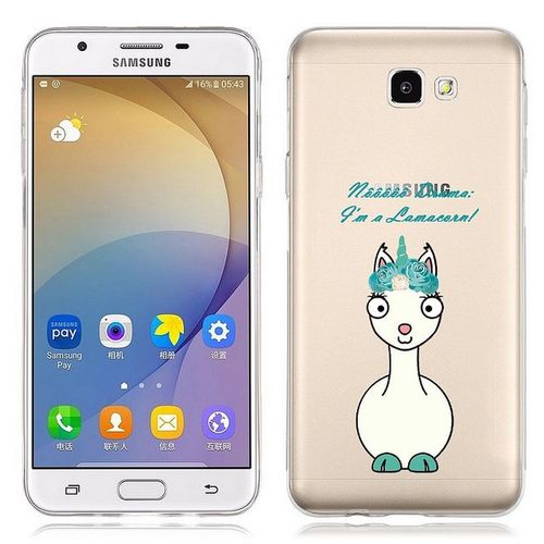 Coque Galaxy A5 2016 Lama Corn Fleur Bleu Transparente