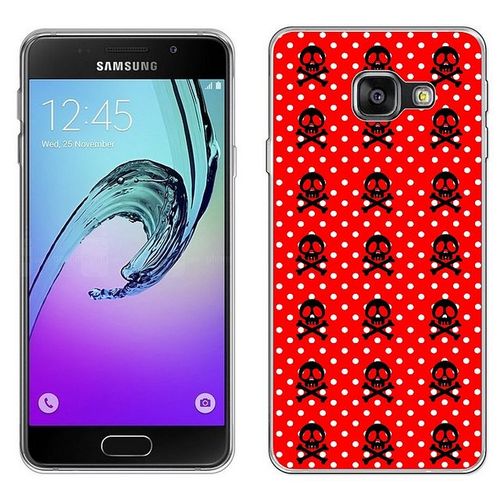 Coque Galaxy A5 2016 Mort Skull Pois Rouge Multi