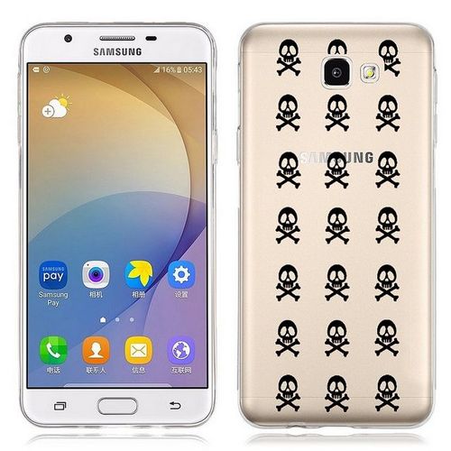 Coque Galaxy A5 2016 Mort Multi Skull Noir Transparente