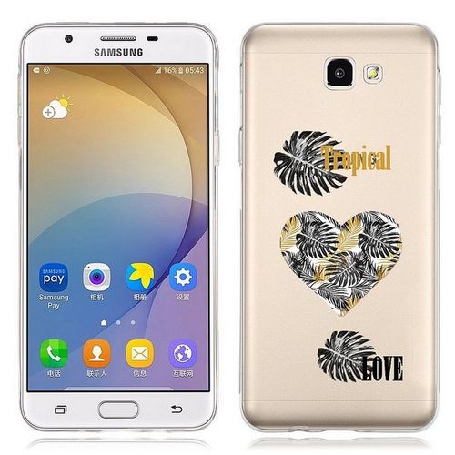 Coque Galaxy A5 2016 Tropical Love Coeur Transparente