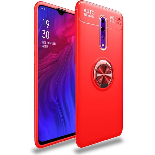 Coque Pour Oppo Reno Z Avec Support Anneau Doux Slim Fit Housse En Silicone Coque Anti Empreintes Digitales Ultra Mince Compatible Avec Support Téléphone Voiture Magnétique