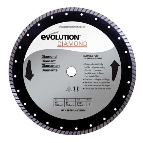 Disque Diamant 355mm pour tronçonneuse Evolution Fury2