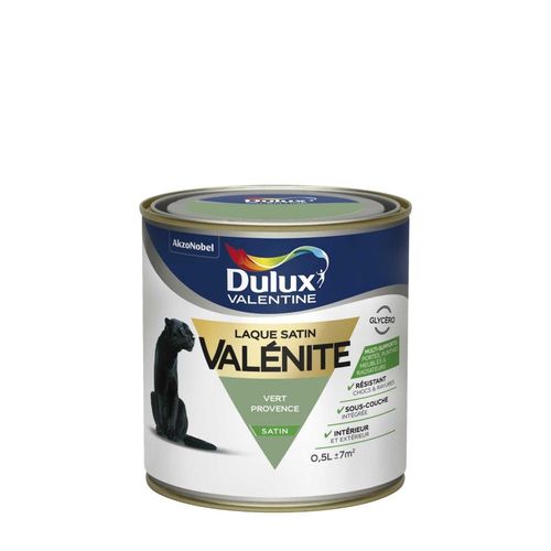 Peinture Dulux Valentine Laque Valénite Satin Vert Provence 0,5l