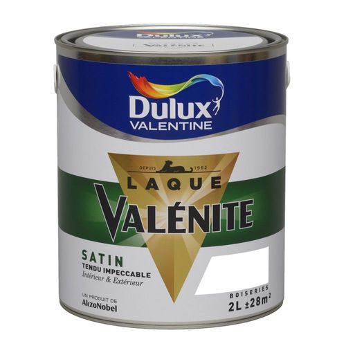 Peinture Dulux Valentine Laque Valénite Satin Blanc 2L Glycé