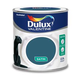 Peinture Dulux Valentine Crème de Couleur Satin Bleu Paon 0,