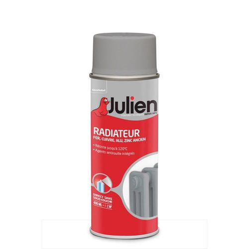 Peinture Radiateur Phase Aqueuse Satin JULIEN Titanium aérosol 400 ml