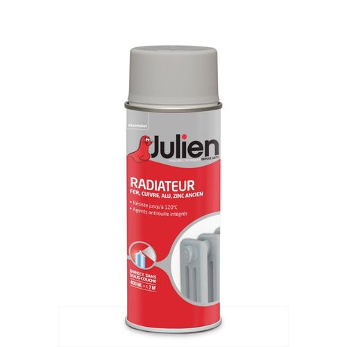 Peinture Radiateur Phase Aqueuse Satin JULIEN Béton Gris aérosol 400 ml