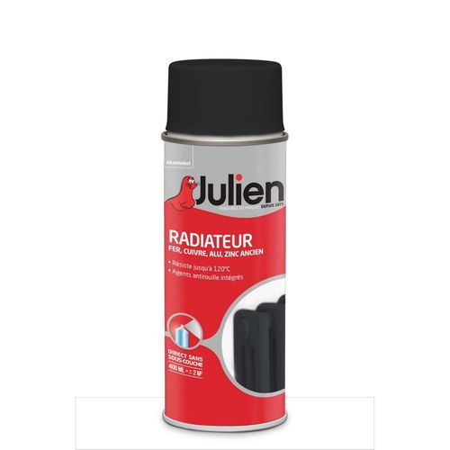 Peinture Radiateur Phase Aqueuse Satin JULIEN Noir aérosol 400 ml