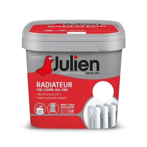 Peinture Radiateur Phase Aqueuse Mat JULIEN Blanc 2 L