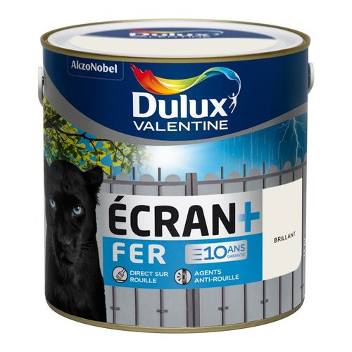 Peinture spéciale fer Dulux Valentine ECRAN + FER brillant blanc pur 2 L