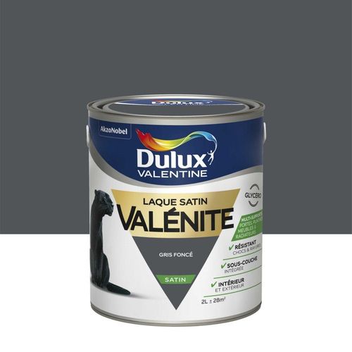 Peinture Laque Dulux Valentine Valénite Satin Gris Foncé 2L