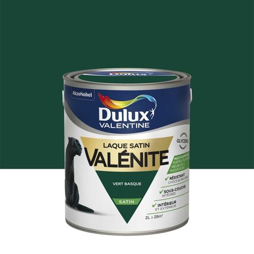 Peinture Laque Dulux Valentine Valénite Satin Vert Basque 6005 2L