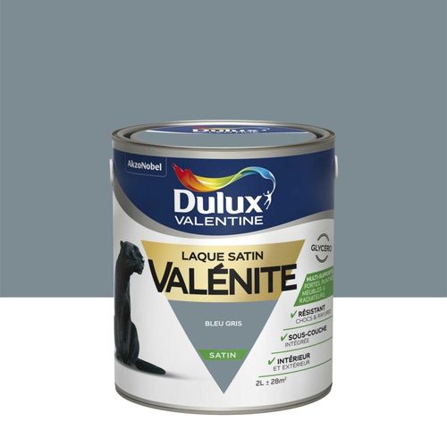 Peinture Laque Dulux Valentine Valénite Satin Bleu Gris 2L