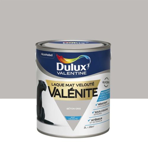 Peinture Laque Dulux Valentine Valénite Mat Béton Gris 2L