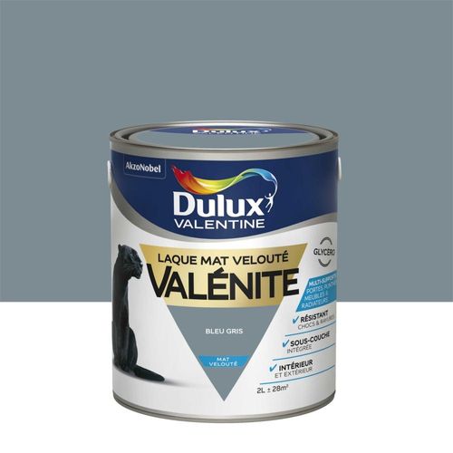 Peinture Laque Dulux Valentine Valénite Mat Bleu Gris 2L