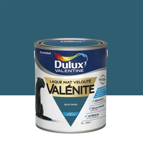 Peinture Laque Dulux Valentine Valénite Mat Bleu Paon 2L
