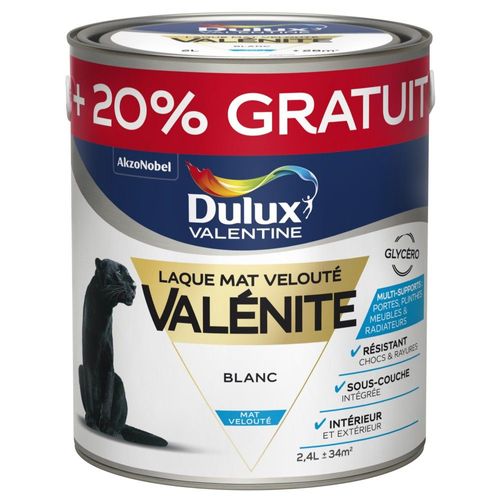 Laque Dulux Valentine Valénite Mat Blanc 2L+20%
