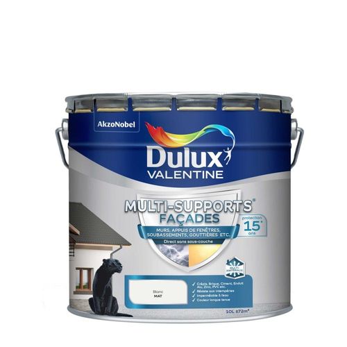 Peinture Dulux Valentine multi-supports façades Blanc mat 10L