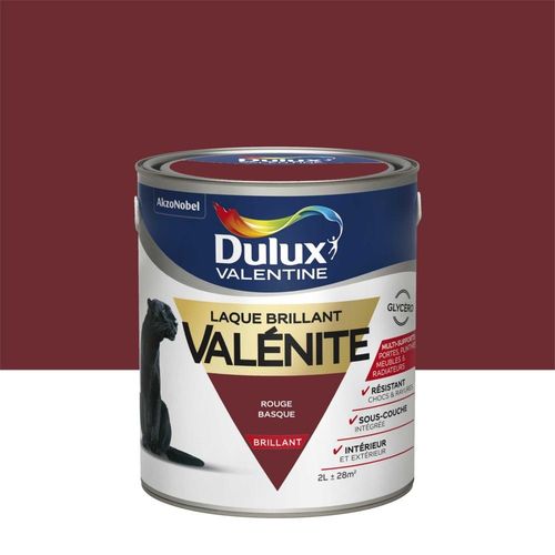 Peinture Laque Dulux Valentine Valénite Brillant Rouge Basque 3004 2L