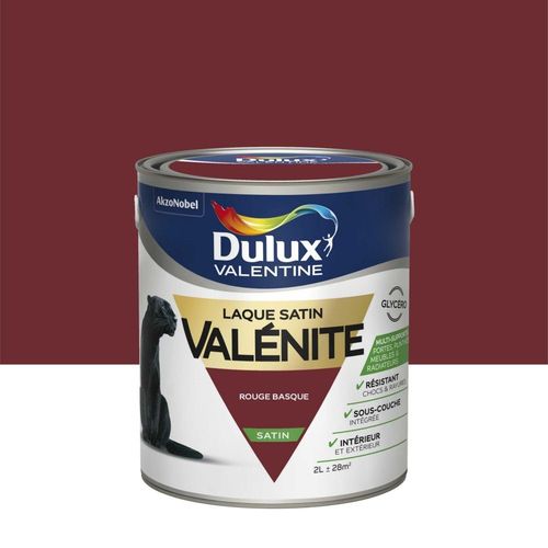 Peinture Laque Dulux Valentine Valénite Satin Rouge Basque 3004 2L