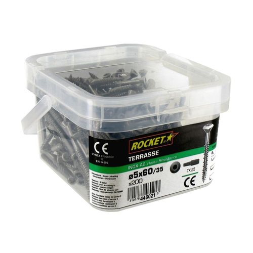Vis terrasse Rocket 5x60 inox A2 Seau 200p