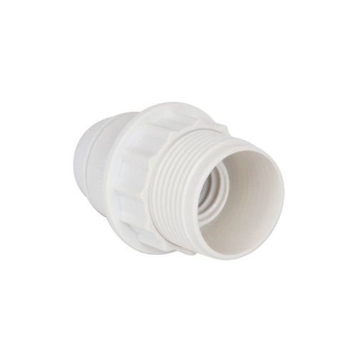 Douille à vis E14 - avec bague - chemise 1/2 filetée - blanc DEBFLEX