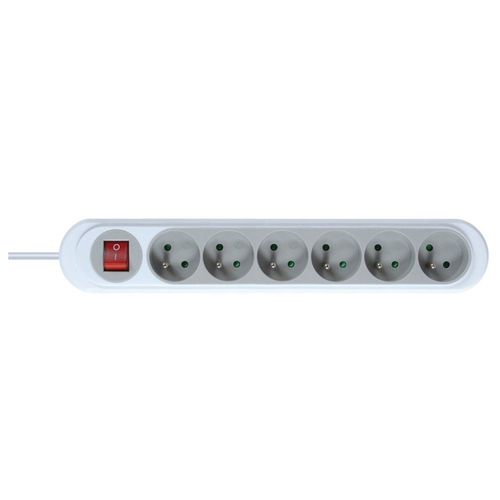 Rallonge multiprise avec interrupteur - 6 prises - galet - NOLA DEBFLEX