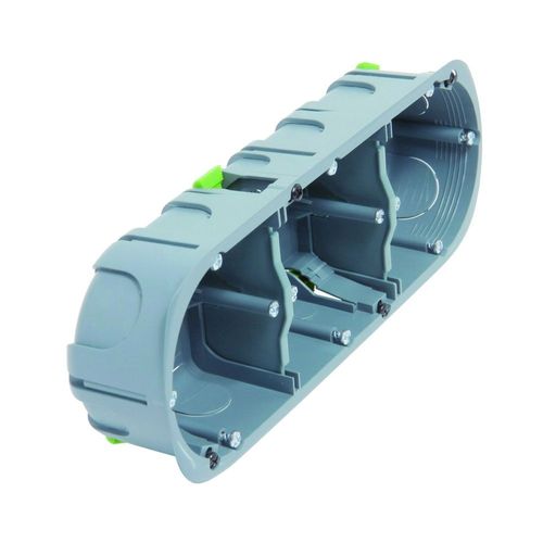 Boîte appareillage triple DEBFLEX multimatériaux entraxe 71mm diamètre 67mm profondeur 40mm grise
