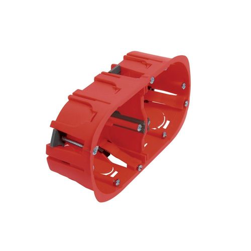 Boîte appareillage double DEBFLEX cloison sèche entraxe 71mm diamètre 67mm profondeur 40mm rouge