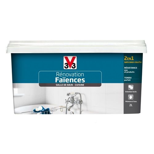 Peinture Rénovation faïence V33 SDB/cuisine gris satin 2L