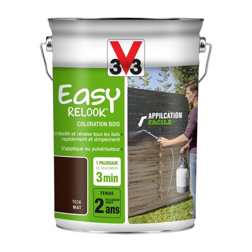 Coloration pour Bois V33 Easy Relook Bois Teck 5L