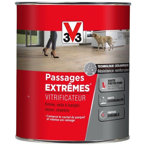 Vitrificateur Bois V33 Passages Extrêmes Incolore Mat 750ml