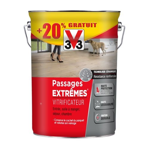 Vitrificateur Bois V33 Passages Extrêmes Incolore Mat 5L+20%